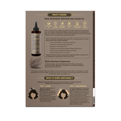 Ayurvedic Rephase - 2 Step Hair Growth Kit (Clinically Proven*)